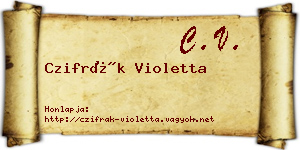 Czifrák Violetta névjegykártya